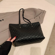 Load image into Gallery viewer, Diamond-Check Commuter Shoulder Bag - Women's PU Leather Crossbody Bag