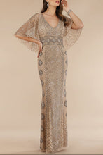 Load image into Gallery viewer, Lara 29397 - Cape Sleeve V-Neck Beaded Gown  - OUTLET