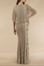 Load image into Gallery viewer, Lara 29397 - Cape Sleeve V-Neck Beaded Gown  - OUTLET