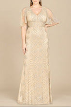 Load image into Gallery viewer, Lara 29397 - Cape Sleeve V-Neck Beaded Gown  - OUTLET