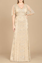 Load image into Gallery viewer, Lara 29397 - Cape Sleeve V-Neck Beaded Gown  - OUTLET