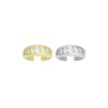 Load image into Gallery viewer, Gold Silver Swirled Diamond CZ Adjustable Ring, Sku#A342