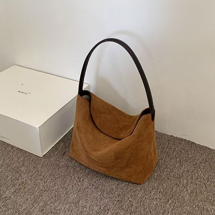 Retro Suede Women's Handbag – Korean Niche Design Shoulder & Underarm Bag