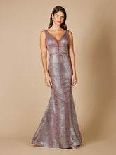 Load image into Gallery viewer, Plunging V-Neckline Mermaid Snake Print Gown OUTLET