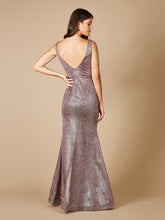 Load image into Gallery viewer, Plunging V-Neckline Mermaid Snake Print Gown OUTLET