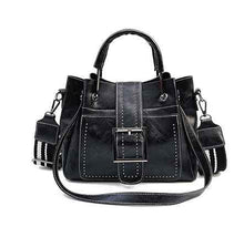 Load image into Gallery viewer, Women's Double Layer Cowhide Leather Bucket Bag - Genuine Leather Shoulder Handbag | Black Brown Pink