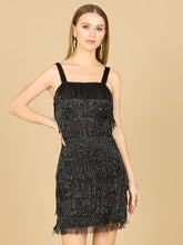 Load image into Gallery viewer, Lara 29488 - Beaded Fringe Cocktail Dress