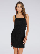 Load image into Gallery viewer, Lara 29488 - Beaded Fringe Cocktail Dress