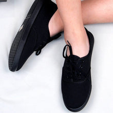 Load image into Gallery viewer, Lace-Up Classic Canvas Sneakers - Breathable Flat Shoes for Everyday Wear