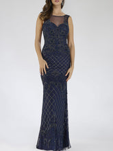 Load image into Gallery viewer, Lara 29538 - Illusion Neckline Long Dress