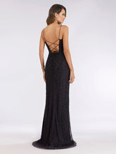 Load image into Gallery viewer, Lara 29577 - Scoop Neck, Lace Up Open Back Dress