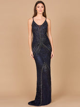 Load image into Gallery viewer, Lara 29595 - Spaghetti Strap Navy Dress