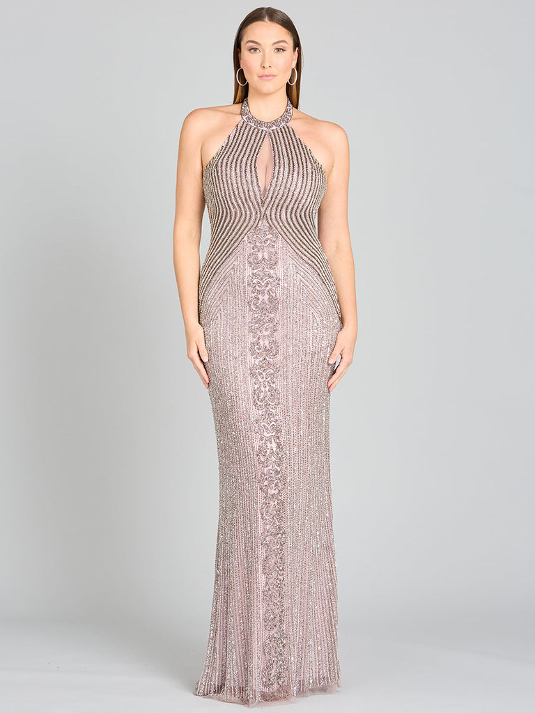 Halter Neck Dress with Keyhole