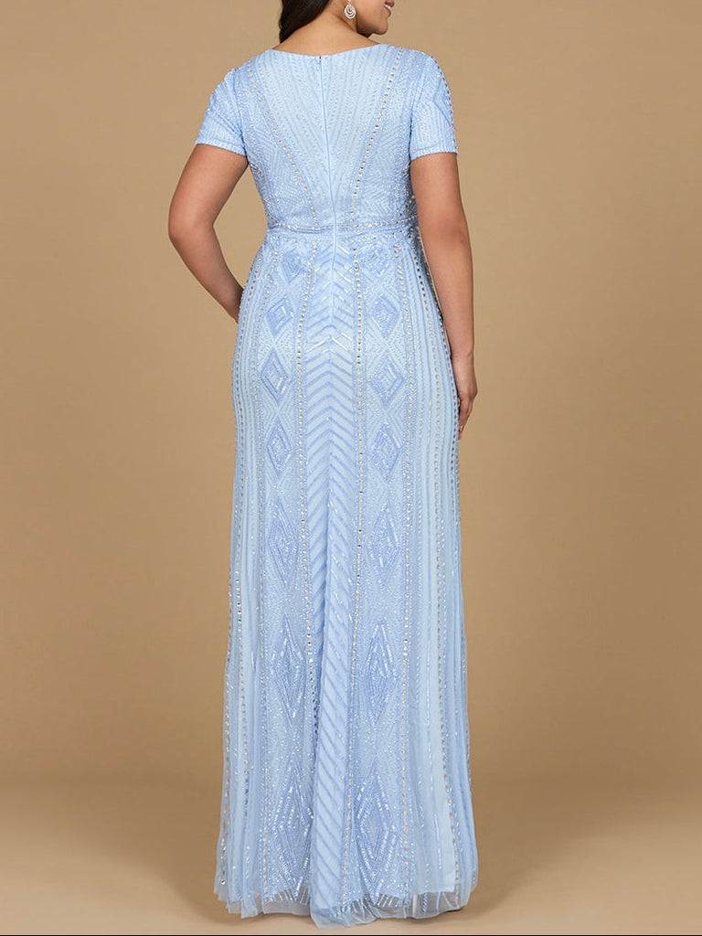 Lara 29606 - Closed Back, Cap Sleeve Dress