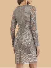 Load image into Gallery viewer, Lara 29610 - Long Sleeve Beaded Cocktail Dress