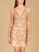 Load image into Gallery viewer, Lara 29610 - Long Sleeve Beaded Cocktail Dress