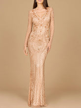 Load image into Gallery viewer, Lara 29615 - Long Sleeve Beaded Dress