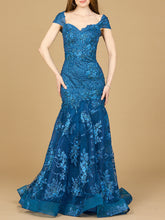 Load image into Gallery viewer, Lara 29642 - Cap Sleeve Mermaid Gown