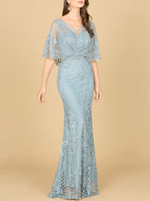 Load image into Gallery viewer, Lara 29673 - Cape Sleeve Mermaid Gown