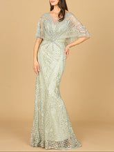Load image into Gallery viewer, Lara 29673 - Cape Sleeve Mermaid Gown