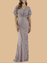 Load image into Gallery viewer, Lara 29673 - Cape Sleeve Mermaid Gown