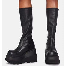 Load image into Gallery viewer, Women's Platform Boots | Genuine Leather Lace-Up Zipper Mid-Calf Winter Boots
