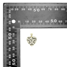Load image into Gallery viewer, Gold Silver Black Print Heart Charm Pendant, Sku#A394