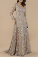 Load image into Gallery viewer, Lara 29753 - Long Sleeves Beaded Ballgown