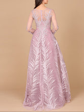 Load image into Gallery viewer, Lara 29761 - High Neck Sheer Long Sleeve Embellished Gown