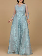 Load image into Gallery viewer, Lara 29761 - High Neck Sheer Long Sleeve Embellished Gown