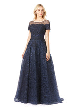 Load image into Gallery viewer, Sheer Off Shoulder Ball Gown | Lara 29765
