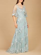 Load image into Gallery viewer, Cape Sleeves A-line Lace Gown