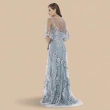 Load image into Gallery viewer, Cape Sleeves A-line Lace Gown