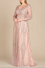Load image into Gallery viewer, Lara 29788 - Long Illusion Sleeves, A-line Long Gown