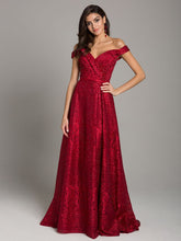 Load image into Gallery viewer, Tonal Beaded Off Shoulder Ballgown