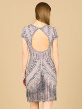 Load image into Gallery viewer, Lara Brooklyn Beaded Fitted Short Dress with Open Back