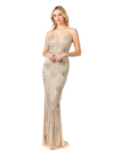 Load image into Gallery viewer, Lara Danika Floral Beaded Sheath Beaded Dress with Beaded Fringe