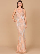 Load image into Gallery viewer, Lara Danika Floral Beaded Sheath Beaded Dress with Beaded Fringe