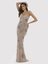 Load image into Gallery viewer, Lara Danika Floral Beaded Sheath Beaded Dress with Beaded Fringe