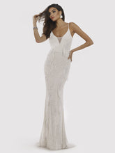 Load image into Gallery viewer, Lara Danika Floral Beaded Sheath Beaded Dress with Beaded Fringe