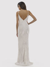 Load image into Gallery viewer, Lara Danika Floral Beaded Sheath Beaded Dress with Beaded Fringe