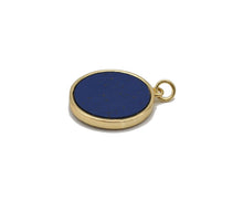 Load image into Gallery viewer, Gold North Star Moon on Lapis Charm, Sku#L706
