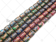 Load image into Gallery viewer, Golden Clinquant Barrel Beads, 15x20mm Spacer Beads, Cloisonne Royal Blue Color,Wholesale Gemstone,Sku#U1145