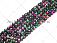 Load image into Gallery viewer, Natural High Quality Ruby Zoisite Tiger Eye Beads,6mm/8mm/10mm/12mm Round Smooth,Red Green Color,15.5" Full Strand, Sku#UA215