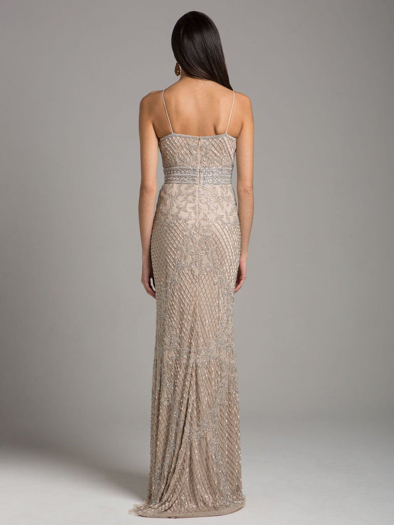 Body Con V-neck Beaded Dress | Lara 29904