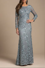 Load image into Gallery viewer, Lara 29924 - Long Sleeve Lace Dress With Lace Appliques