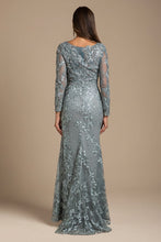 Load image into Gallery viewer, Lara 29924 - Long Sleeve Lace Dress With Lace Appliques