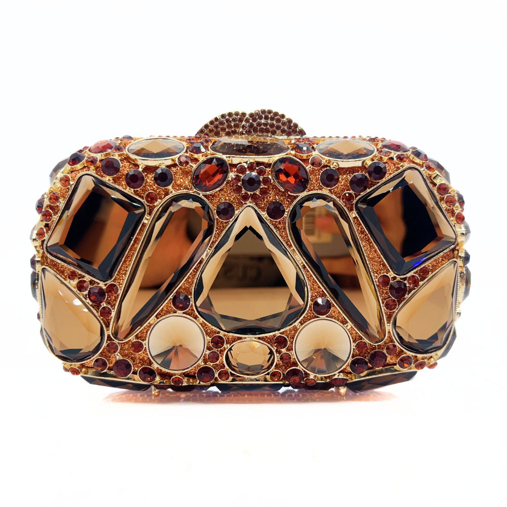 Diamond-Encrusted Evening Clutch Bag - Luxury Crystal Glass Drop Handbag for Women