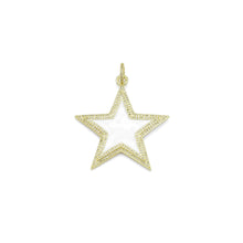 Load image into Gallery viewer, Big Clear CZ Gold White Star Pendant, Sku#ML71