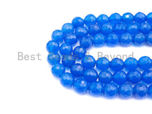 Load image into Gallery viewer, Gorgeous Natural Blue Agate Faceted Beads, 6mm/8mm/10mm Round Faceted, Blue Agate Beads, 15.5" Full Strand, sku#U595